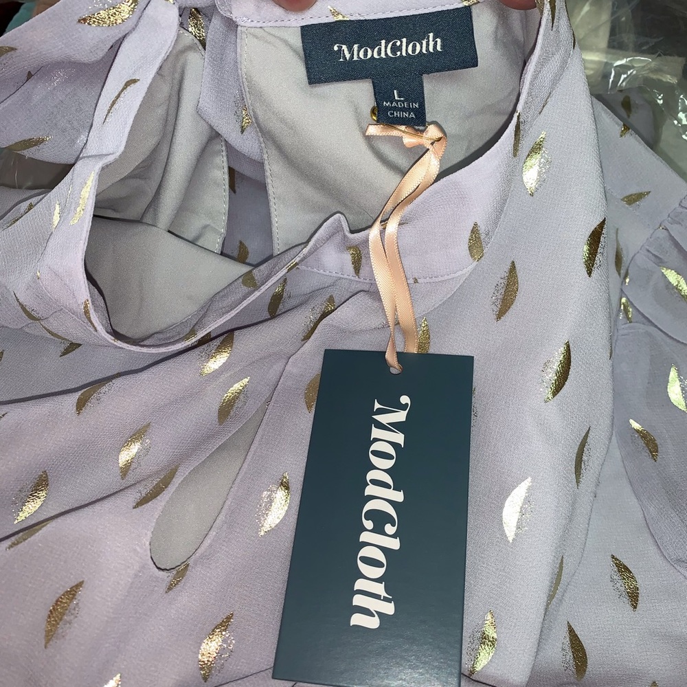 Adorable NWT ModCloth Chiffon You Mock Neck Dress - Picture 7 of 9